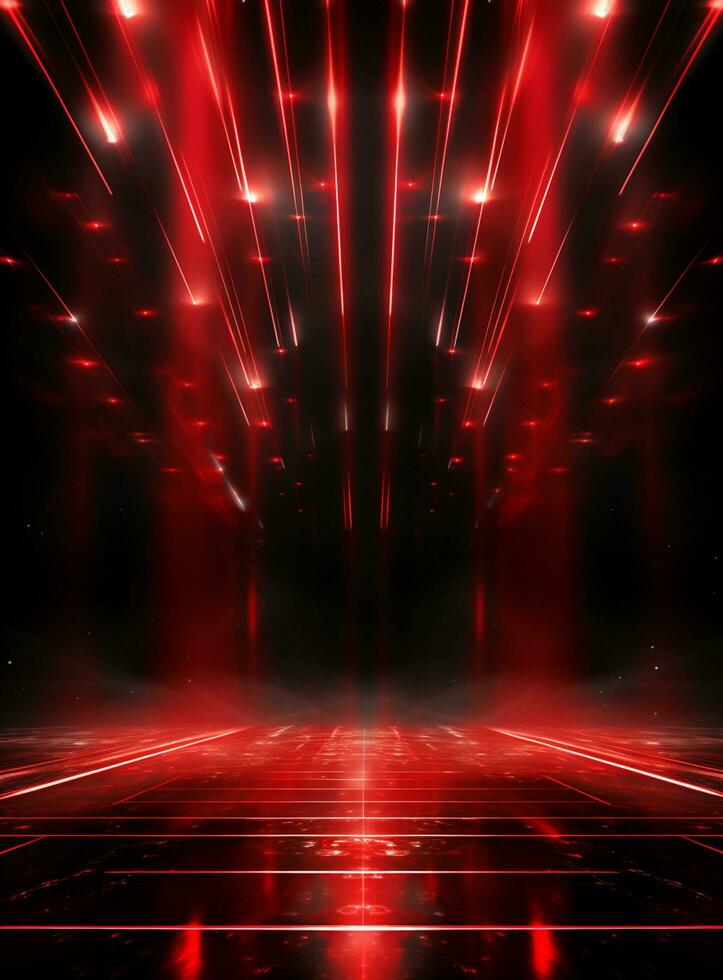 Ai Generative Backdrop Red Spotlights For Flyers, Banner and Backgrounds realistic image ultra hd high design photo