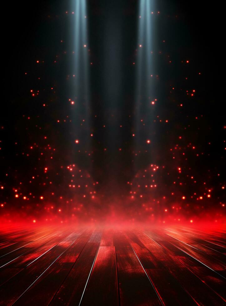 Ai Generative Backdrop Red Spotlights For Flyers, Banner and Backgrounds realistic image ultra hd high design photo