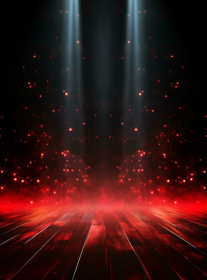 Ai Generative Backdrop Red Spotlights For Flyers, Banner and Backgrounds realistic image ultra hd high design photo