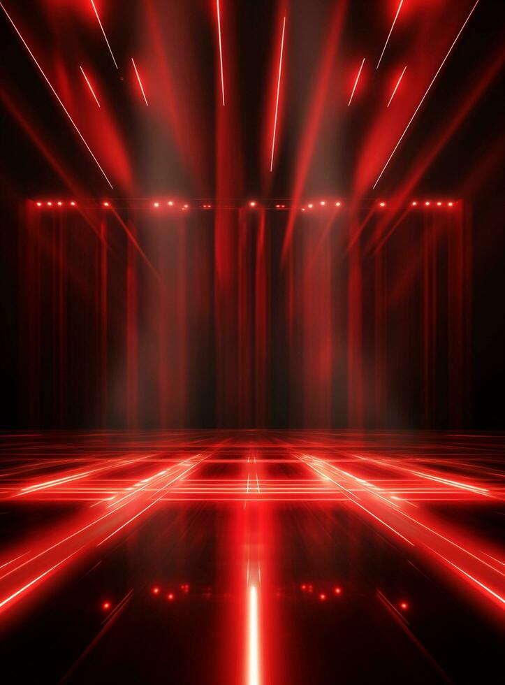 Ai Generative Backdrop Red Spotlights For Flyers, Banner and Backgrounds realistic image ultra hd high design photo