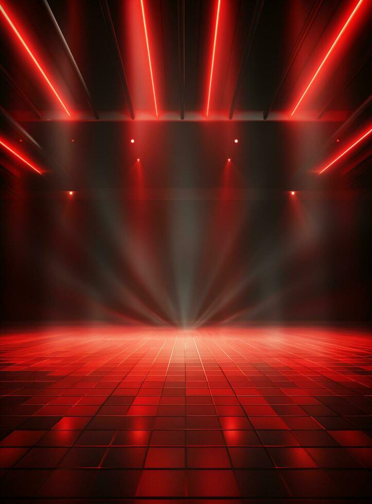Ai Generative Backdrop Red Spotlights For Flyers, Banner and Backgrounds realistic image ultra hd high design photo