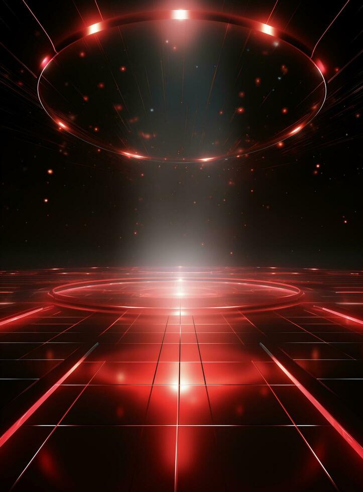 Ai Generative Backdrop Red Spotlights For Flyers, Banner and Backgrounds realistic image ultra hd high design photo