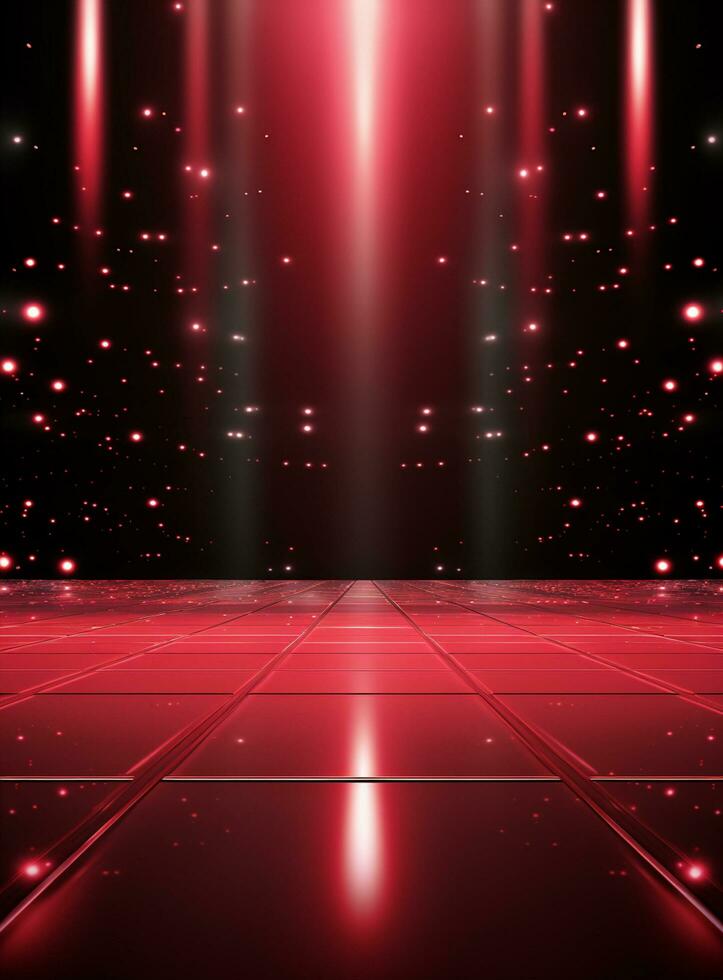 Ai Generative Backdrop Red Spotlights For Flyers, Banner and Backgrounds realistic image ultra hd high design photo