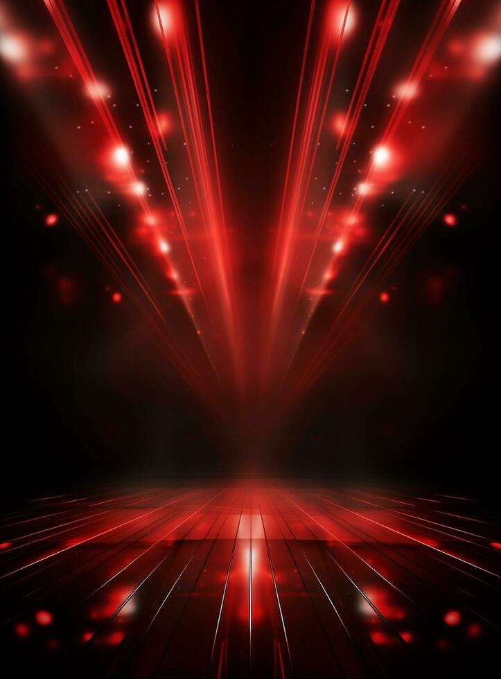 Ai Generative Backdrop Red Spotlights For Flyers, Banner and Backgrounds realistic image ultra hd high design photo