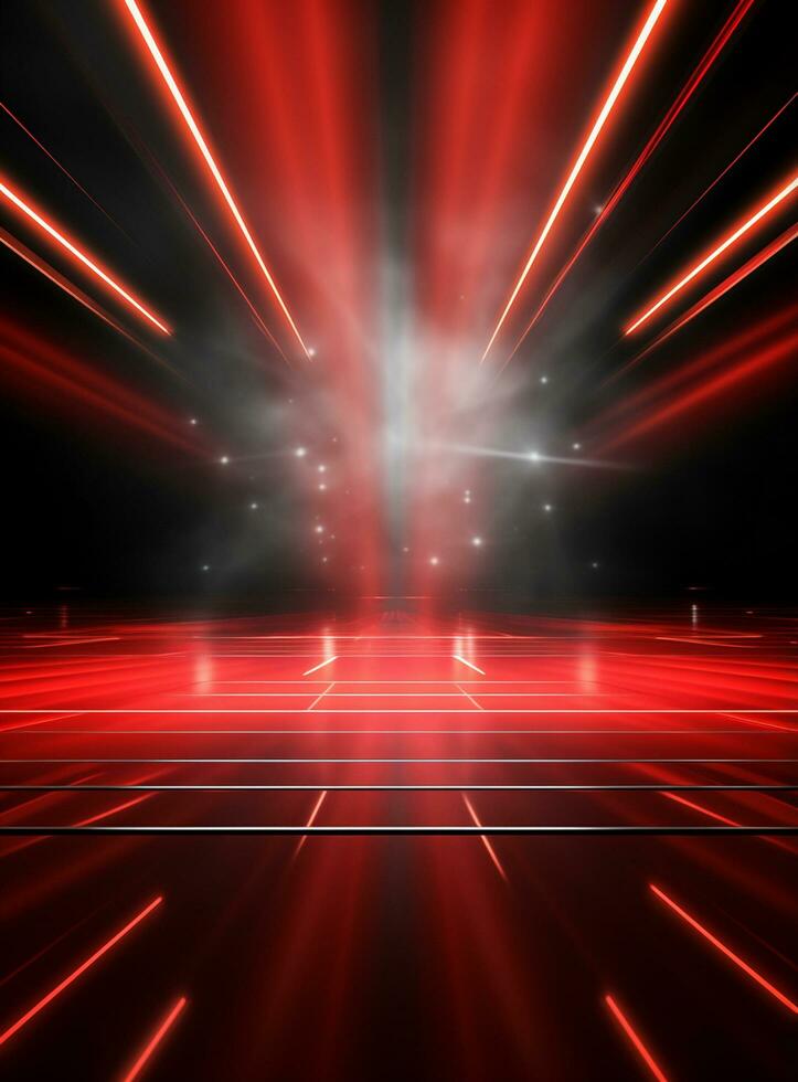 Ai Generative Backdrop Red Spotlights For Flyers, Banner and Backgrounds realistic image ultra hd high design photo