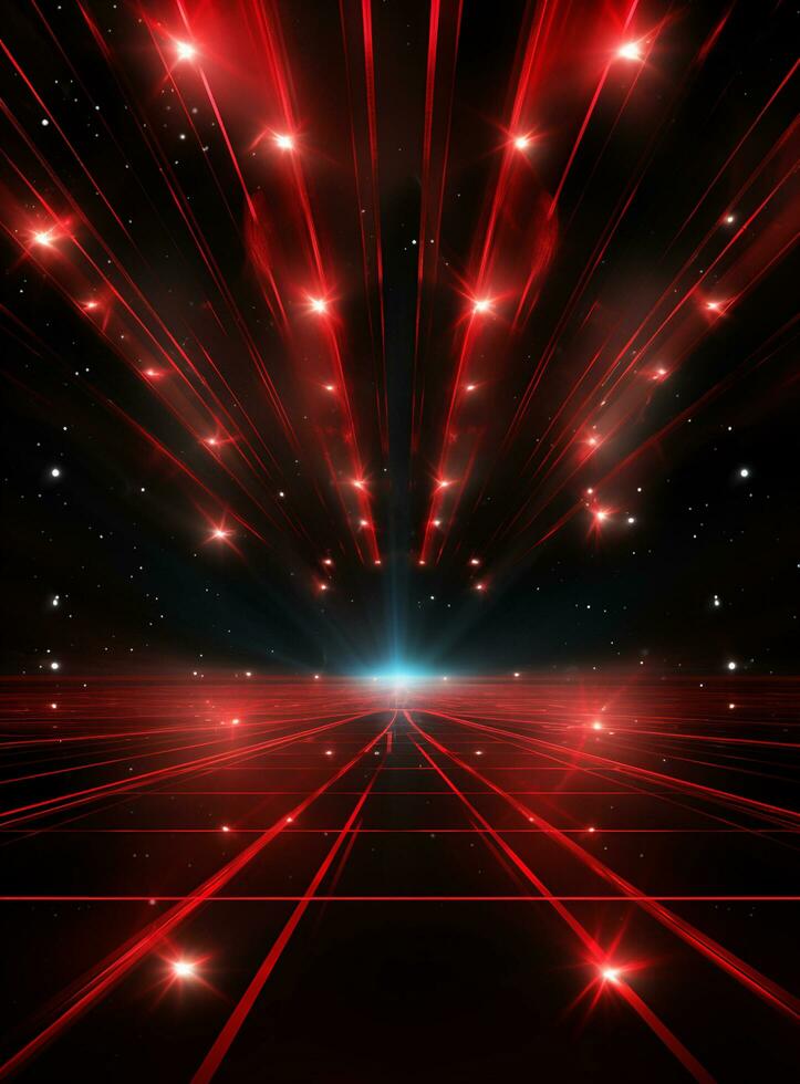 Ai Generative Backdrop Red Spotlights For Flyers, Banner and Backgrounds realistic image ultra hd high design photo