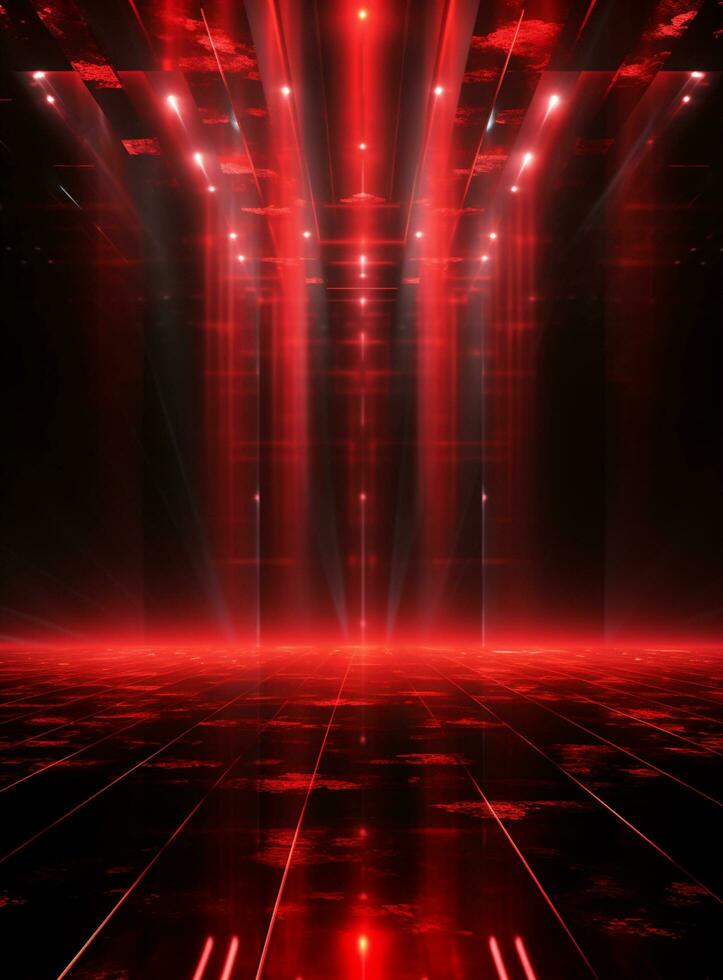 Ai Generative Backdrop Red Spotlights For Flyers, Banner and Backgrounds realistic image ultra hd high design photo