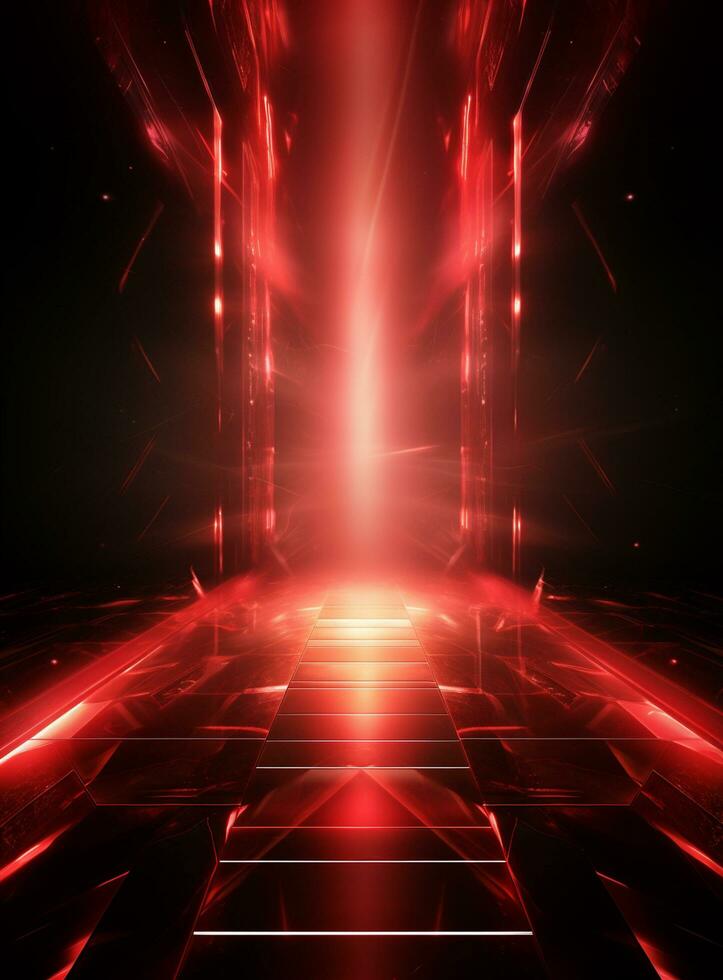 Ai Generative Backdrop Red Spotlights For Flyers, Banner and Backgrounds realistic image ultra hd high design photo