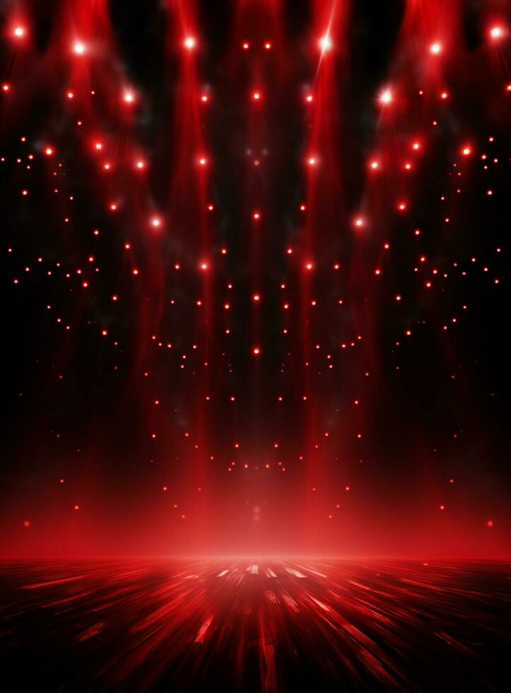 Ai Generative Backdrop Red Spotlights For Flyers, Banner and Backgrounds realistic image ultra hd high design photo