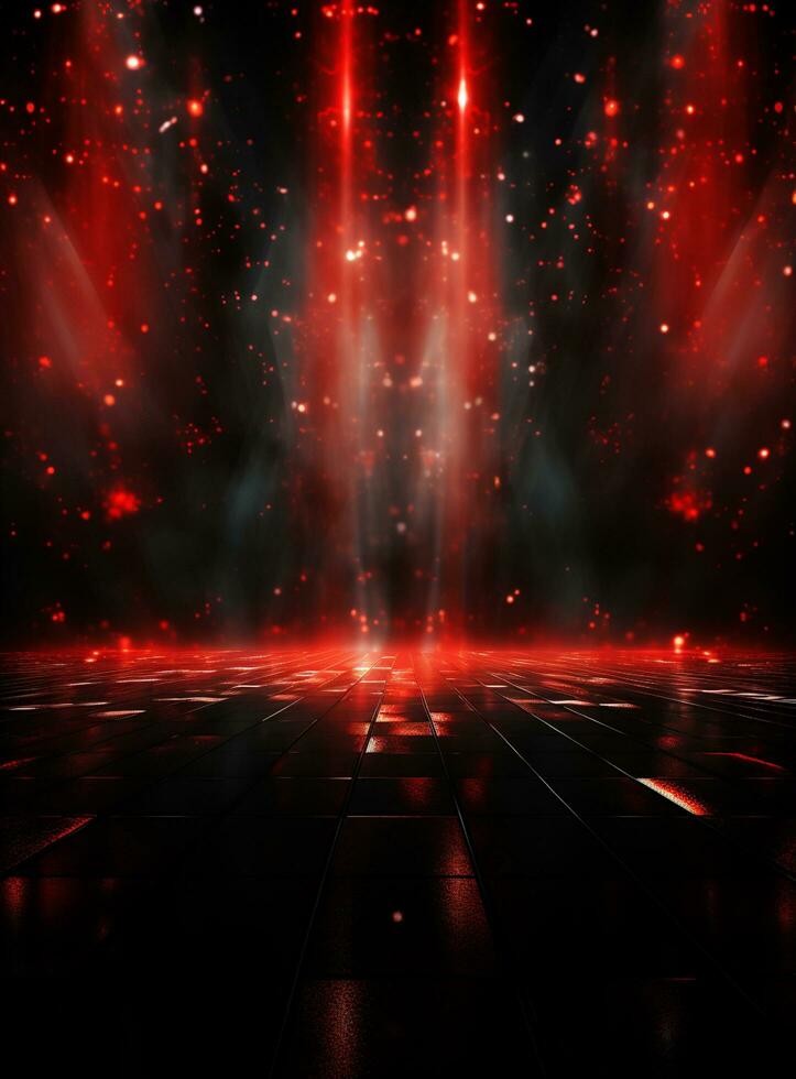 Ai Generative Backdrop Red Spotlights For Flyers, Banner and Backgrounds realistic image ultra hd high design photo