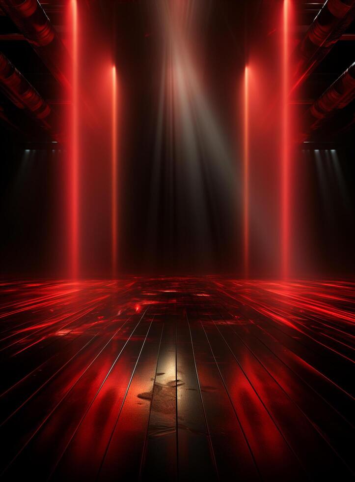Ai Generative Backdrop Red Spotlights For Flyers, Banner and Backgrounds realistic image ultra hd high design photo