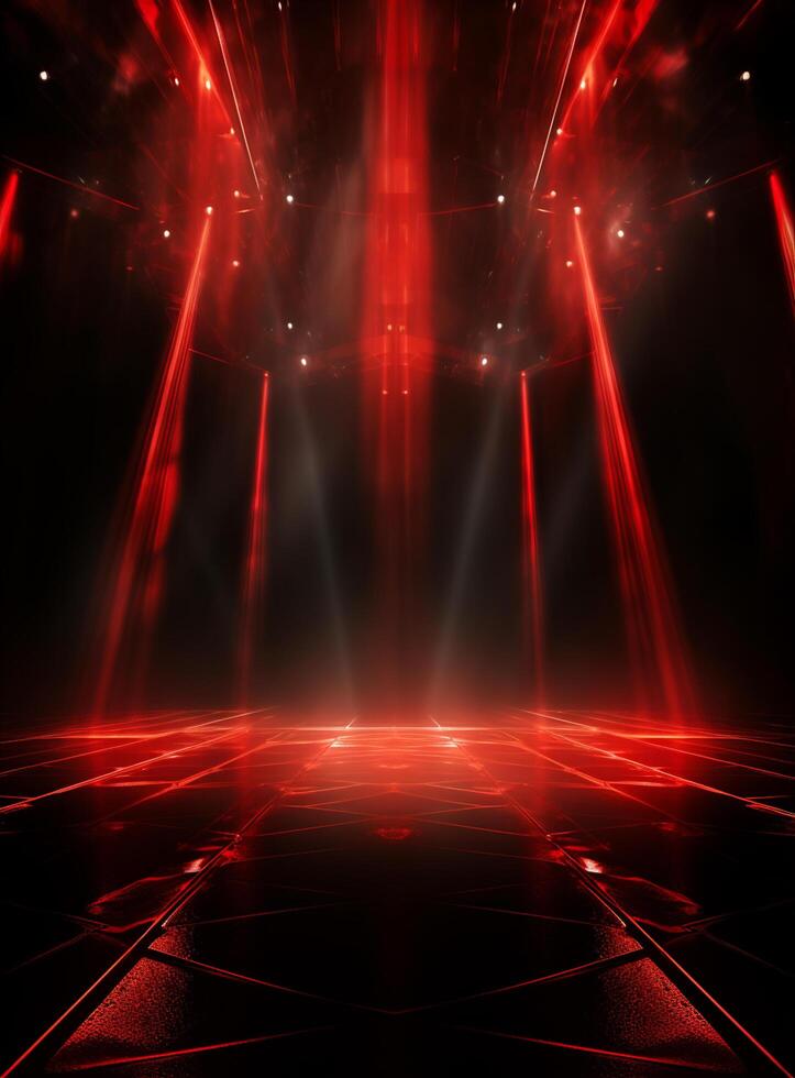 Ai Generative Backdrop Red Spotlights For Flyers, Banner and Backgrounds realistic image ultra hd high design photo