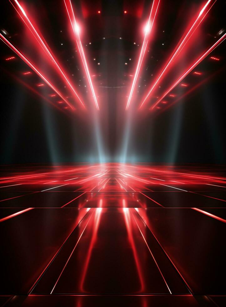 Ai Generative Backdrop Red Spotlights For Flyers, Banner and Backgrounds realistic image ultra hd high design photo