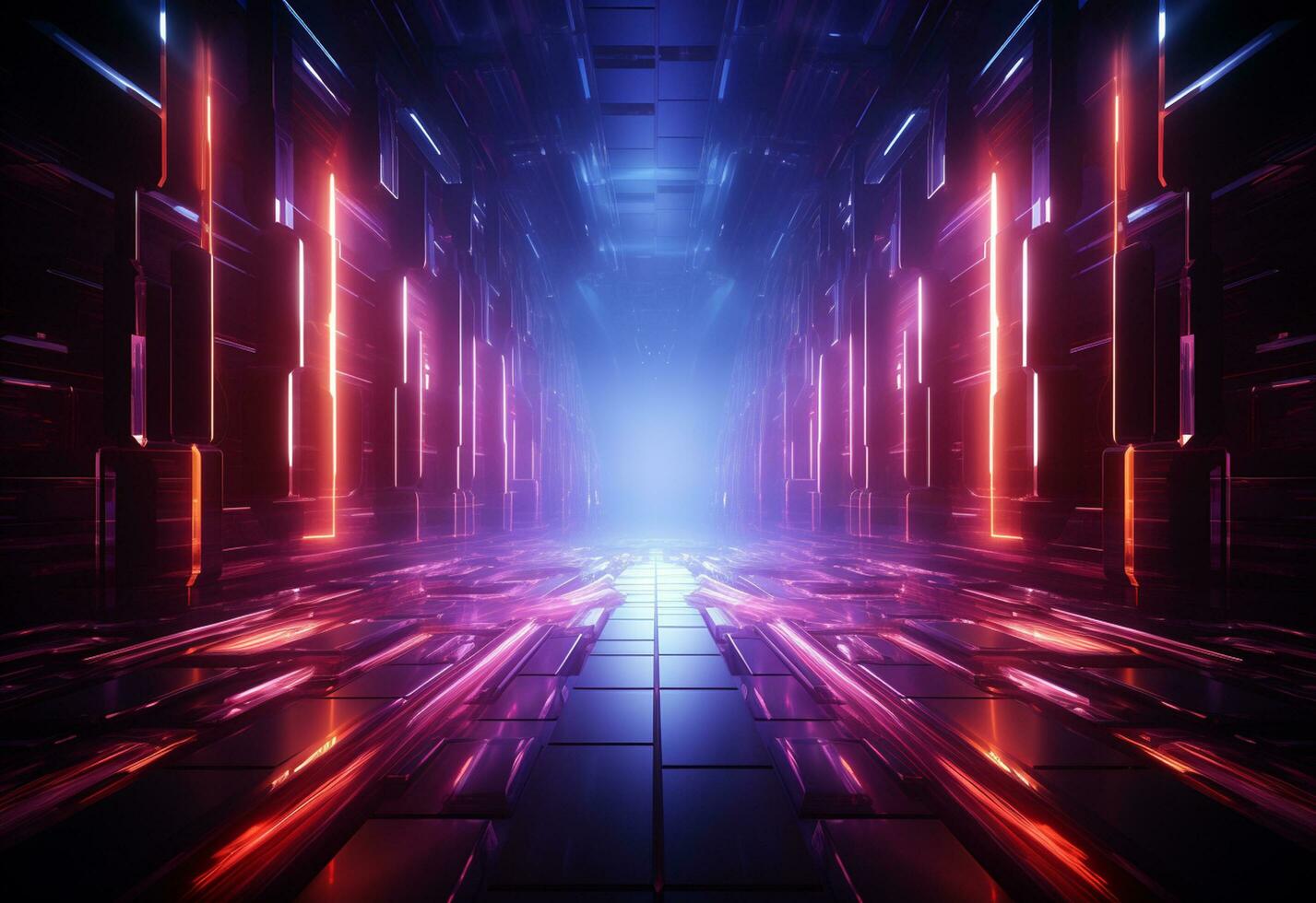 Ai Generated Neon illuminated futuristic backdrop realistic image, ultra hd, high design very detailed photo
