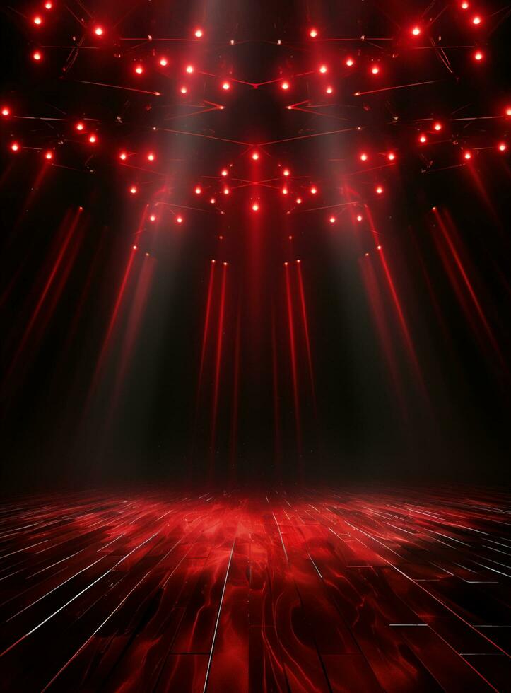 Ai Generative Backdrop Red Spotlights For Flyers, Banner and Backgrounds realistic image ultra hd high design photo