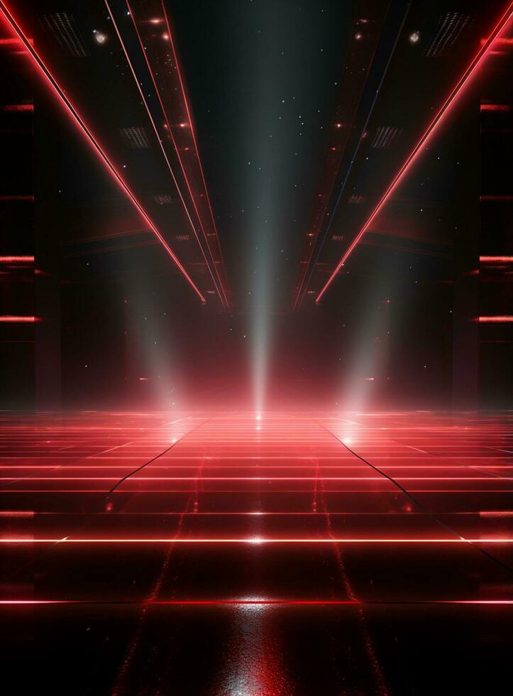Ai Generative Backdrop Red Spotlights For Flyers, Banner and Backgrounds realistic image ultra hd high design photo