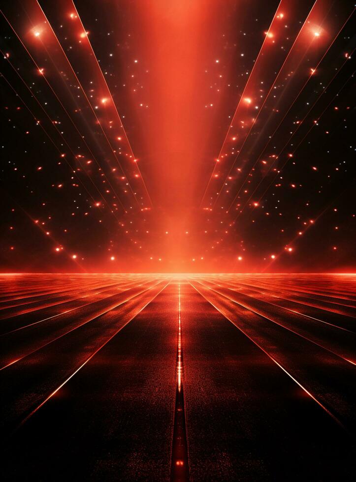 Ai Generative Backdrop Red Spotlights For Flyers, Banner and Backgrounds realistic image ultra hd high design photo