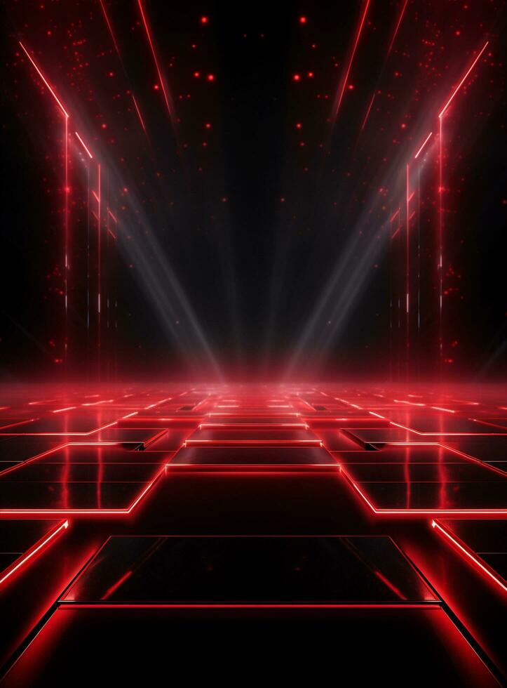 Ai Generative Backdrop Red Spotlights For Flyers, Banner and Backgrounds realistic image ultra hd high design photo