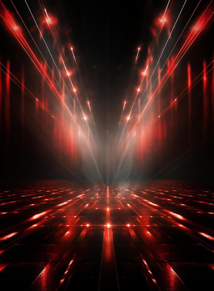 Ai Generative Backdrop Red Spotlights For Flyers, Banner and Backgrounds realistic image ultra hd high design photo