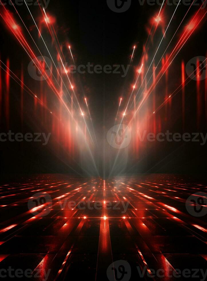 Ai Generative Backdrop Red Spotlights For Flyers, Banner and Backgrounds realistic image ultra hd high design photo