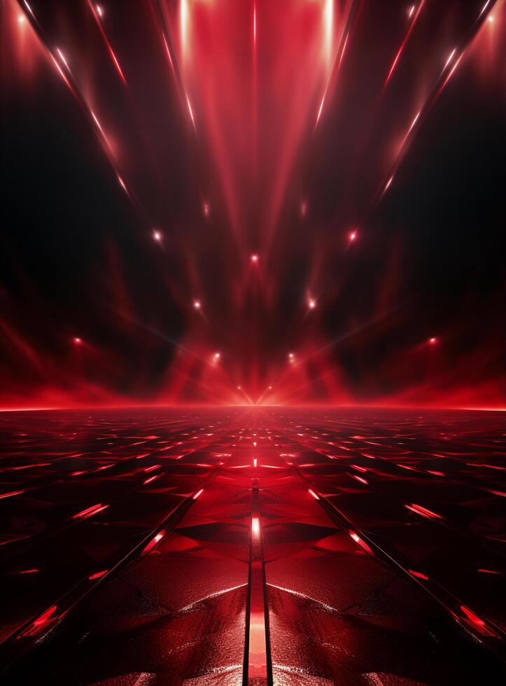 Ai Generative Backdrop Red Spotlights For Flyers, Banner and Backgrounds realistic image ultra hd high design photo