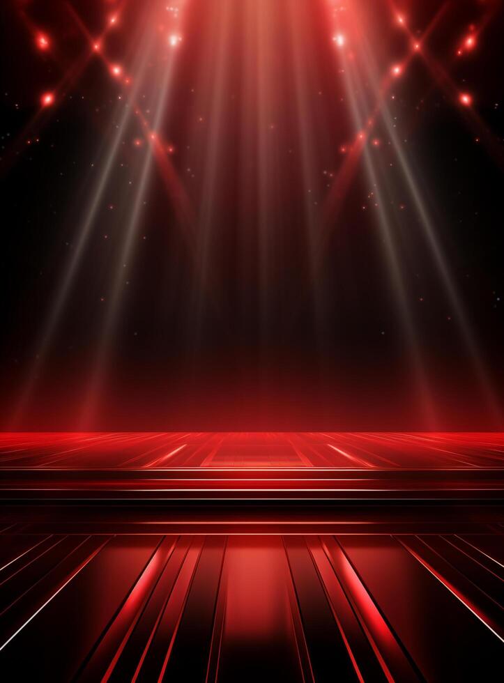Ai Generative Backdrop Red Spotlights For Flyers, Banner and Backgrounds realistic image ultra hd high design photo