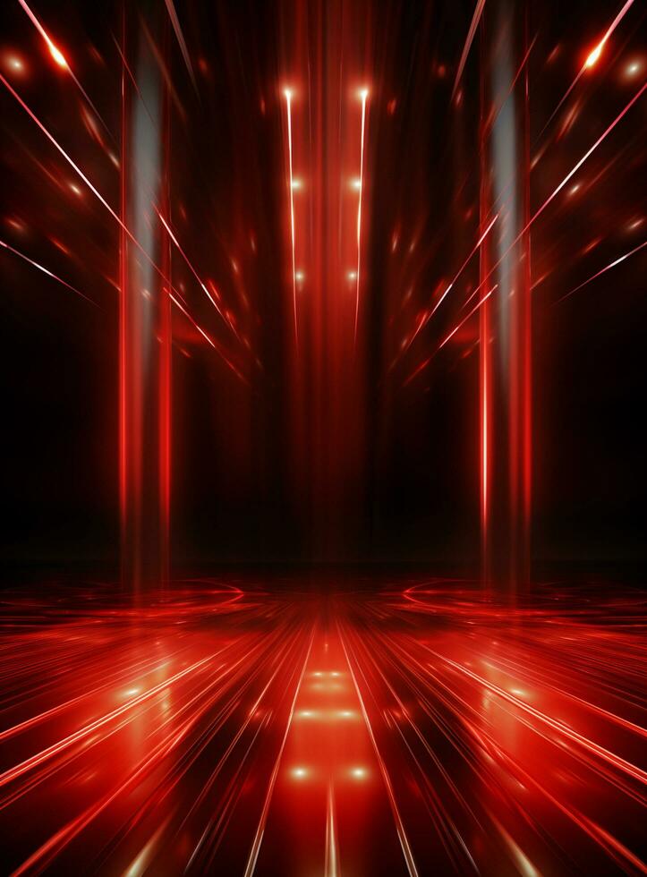 Ai Generative Backdrop Red Spotlights For Flyers, Banner and Backgrounds realistic image ultra hd high design photo