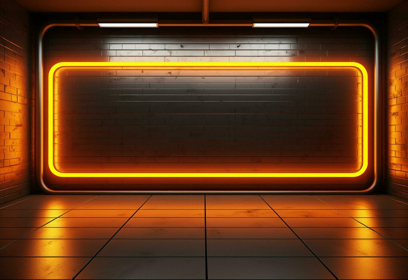 Ai Generative Yellow and red Neon illuminated futuristic backdrop realistic image- ultra hd- high design photo