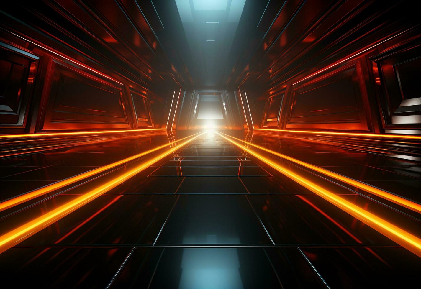 Ai Generative Yellow and red Neon illuminated futuristic backdrop realistic image- ultra hd- high design photo