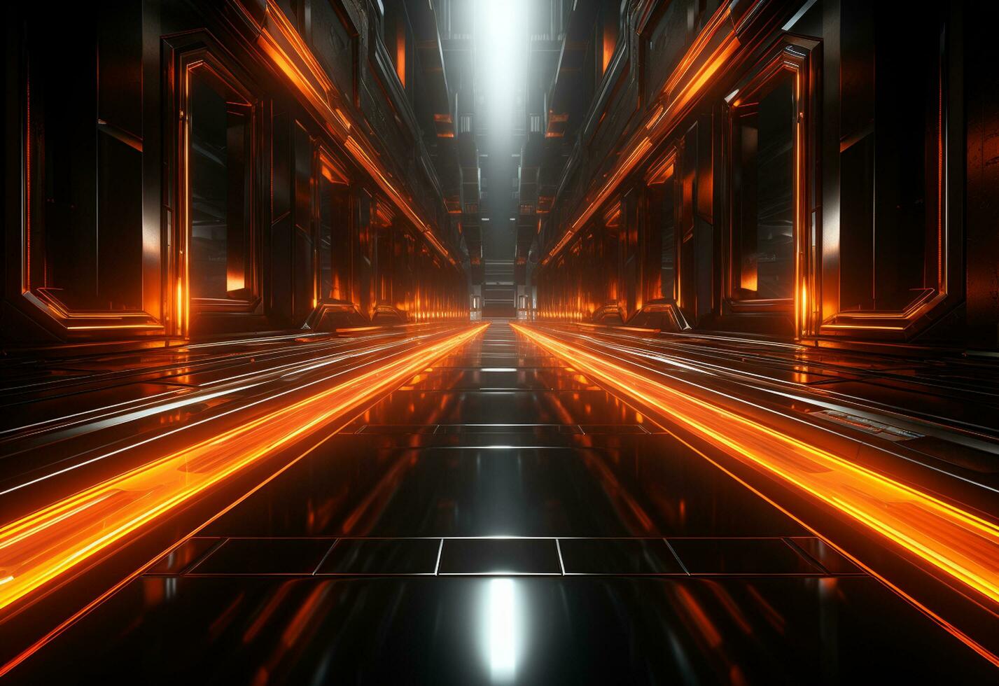 Ai Generative Yellow and red Neon illuminated futuristic backdrop realistic image- ultra hd- high design photo