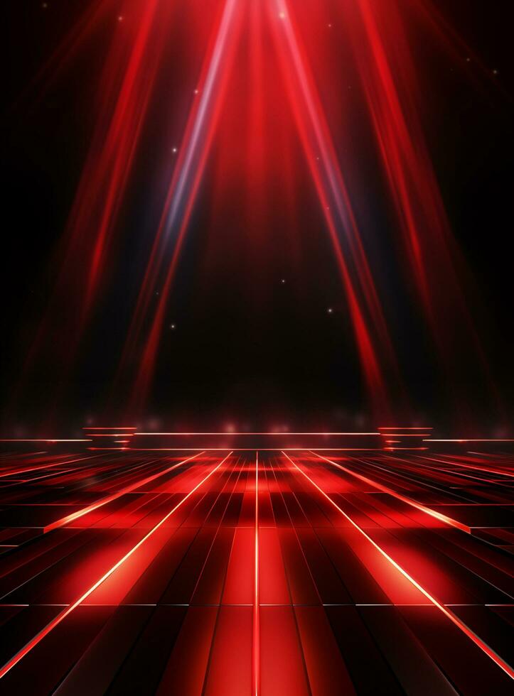 Ai Generative Backdrop Red Spotlights For Flyers, Banner and Backgrounds realistic image ultra hd high design photo