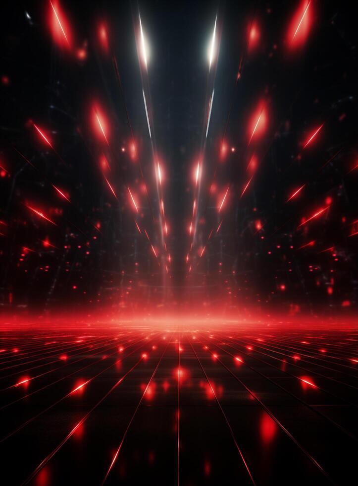Ai Generative Backdrop Red Spotlights For Flyers, Banner and Backgrounds realistic image ultra hd high design photo