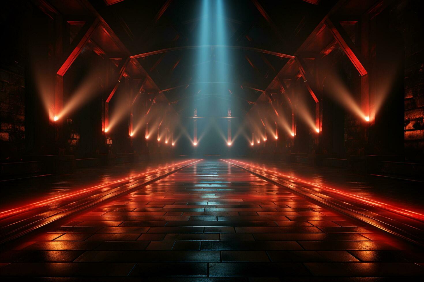 Ai Generaitve Backdrop With Illumination Of Red Spotlights For Flyers realistic image ultra hd high design photo