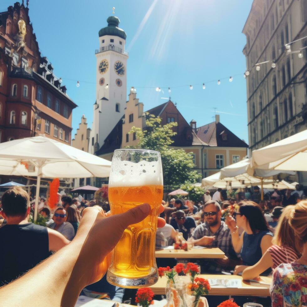 Oktoberfest Beer Festival in Munich - AI generated photo