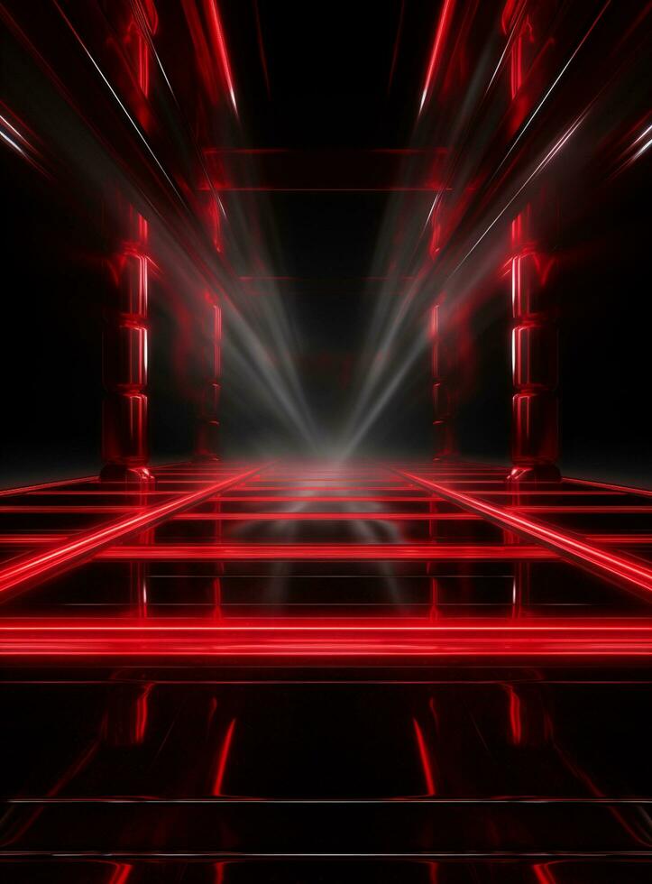 Ai Generative Backdrop Red Spotlights For Flyers, Banner and Backgrounds realistic image ultra hd high design photo