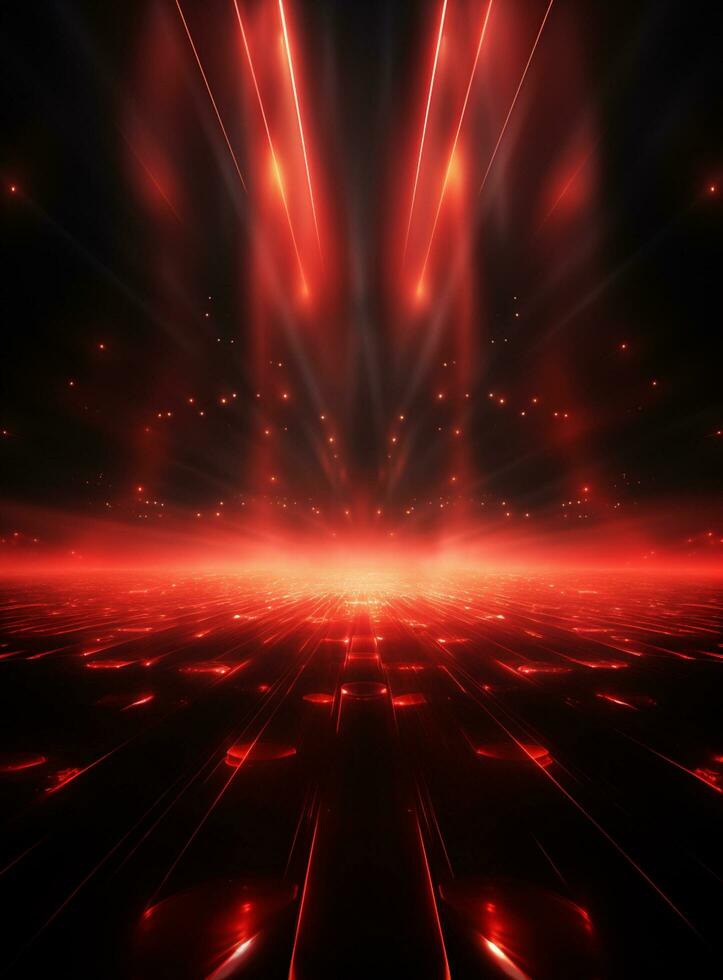 Ai Generative Backdrop Red Spotlights For Flyers, Banner and Backgrounds realistic image ultra hd high design photo