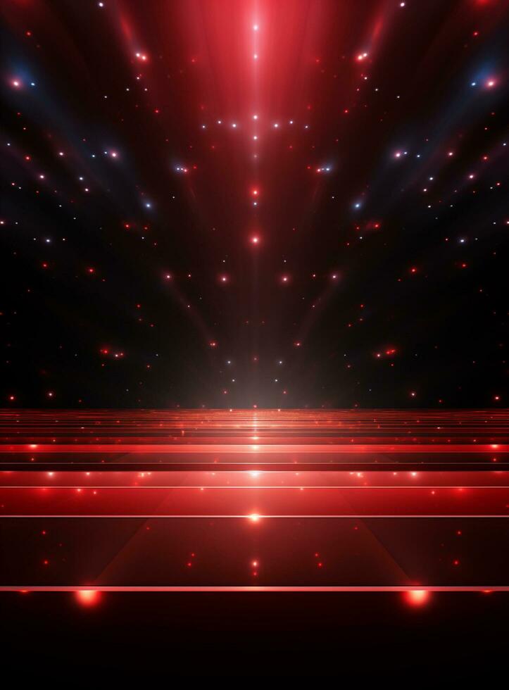 Ai Generative Backdrop Red Spotlights For Flyers, Banner and Backgrounds realistic image ultra hd high design photo