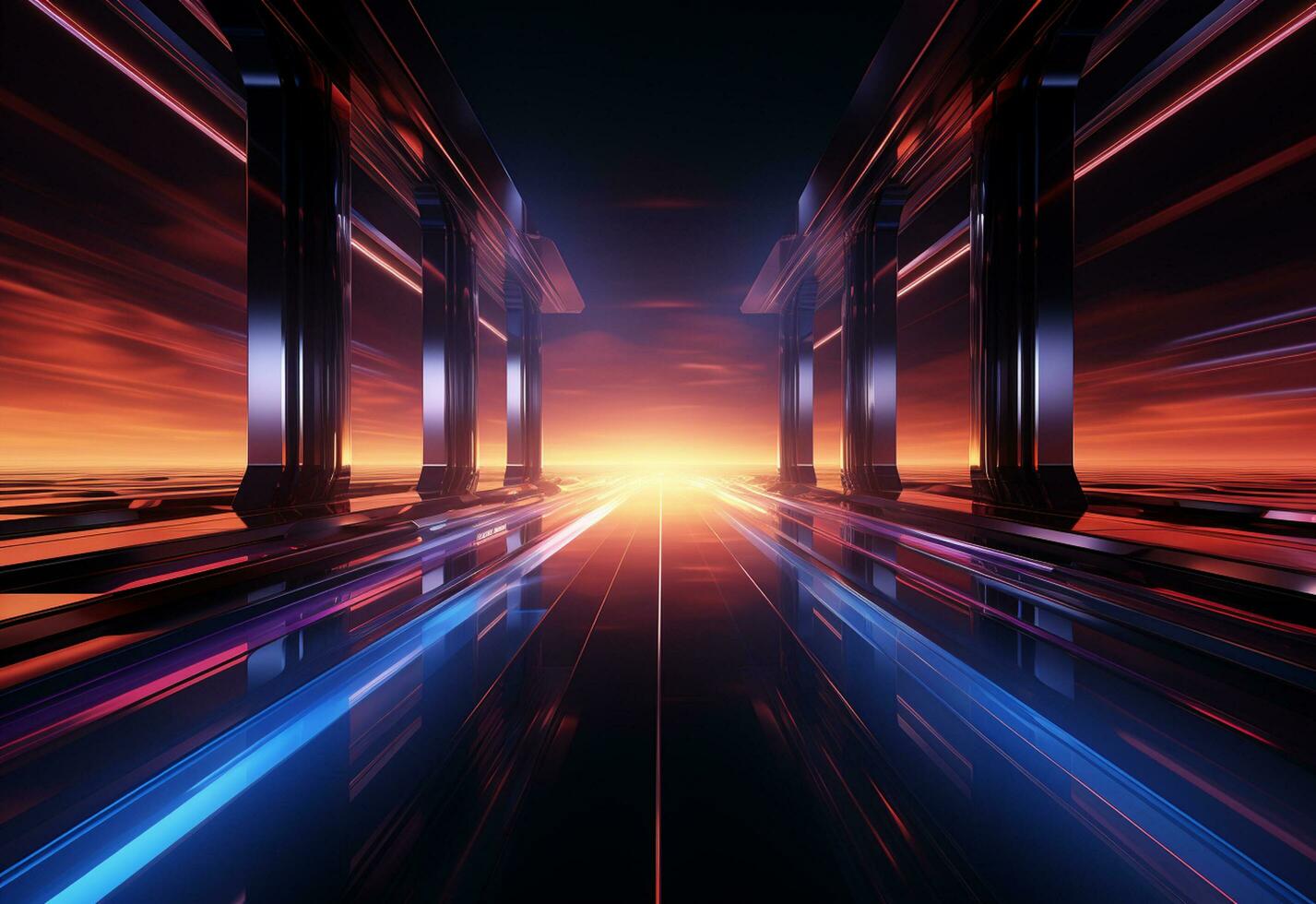 Ai Generated Neon illuminated futuristic backdrop realistic image, ultra hd, high design very detailed photo