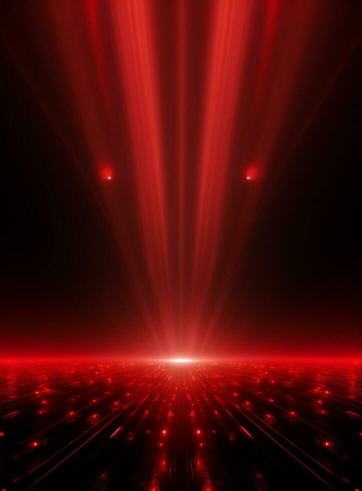 Ai Generative Backdrop Red Spotlights For Flyers, Banner and Backgrounds realistic image ultra hd high design photo