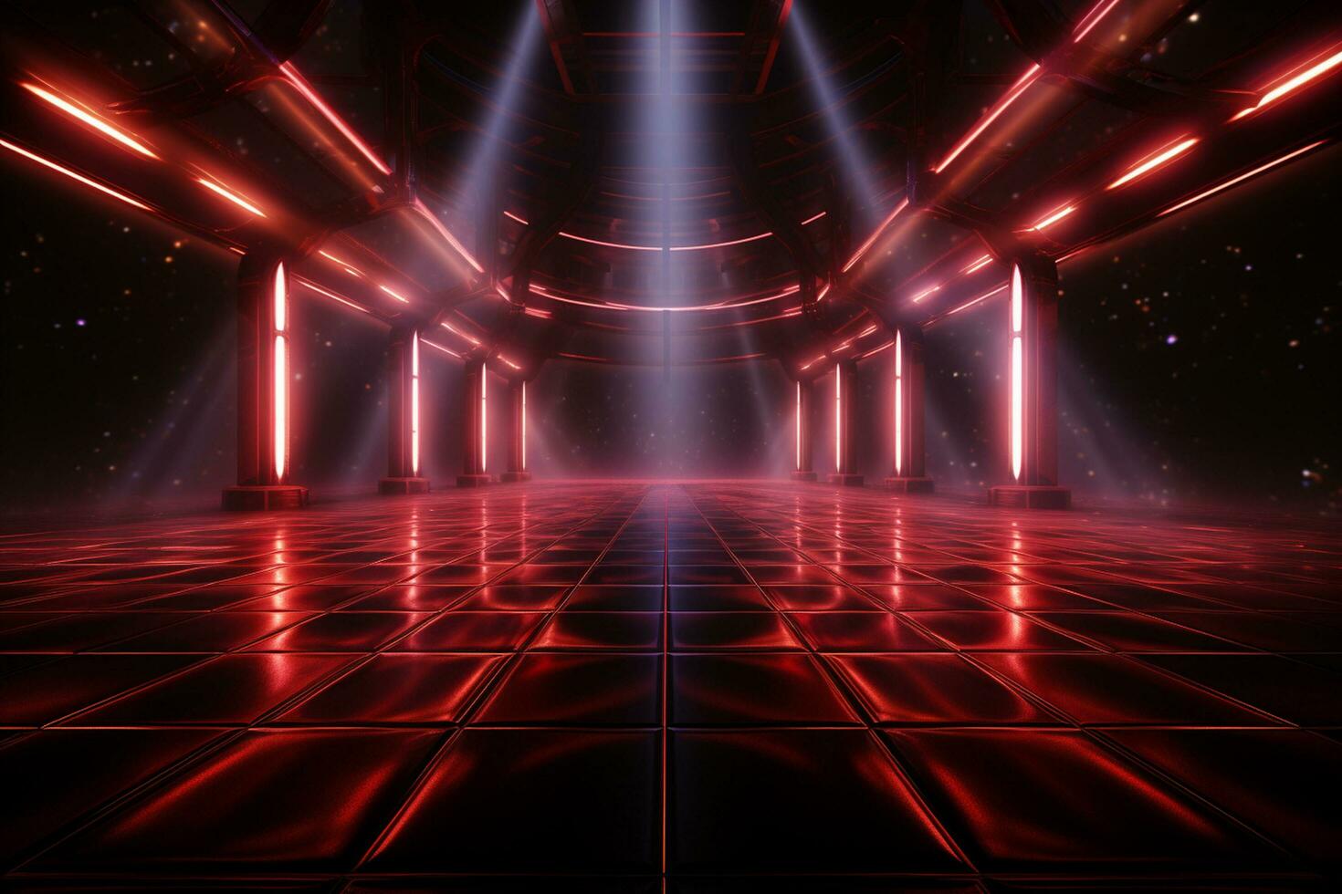 Ai Generaitve Backdrop With Illumination Of Red Spotlights For Flyers realistic image ultra hd high design photo