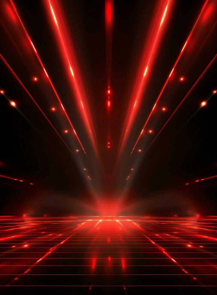 Ai Generative Backdrop Red Spotlights For Flyers, Banner and Backgrounds realistic image ultra hd high design photo