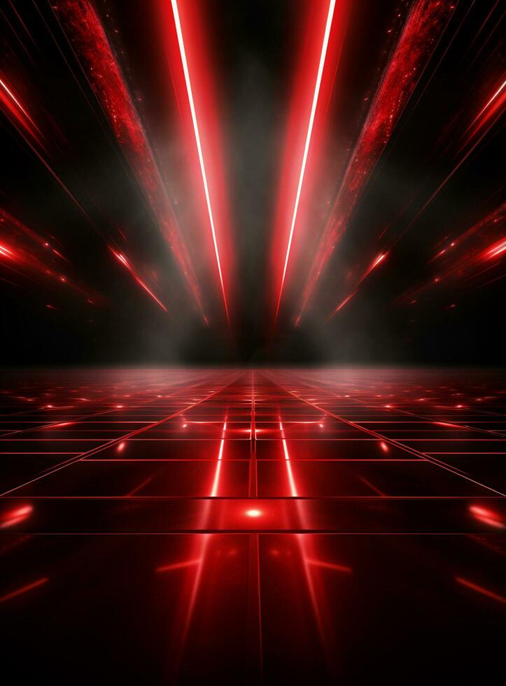 Ai Generative Backdrop Red Spotlights For Flyers, Banner and Backgrounds realistic image ultra hd high design photo