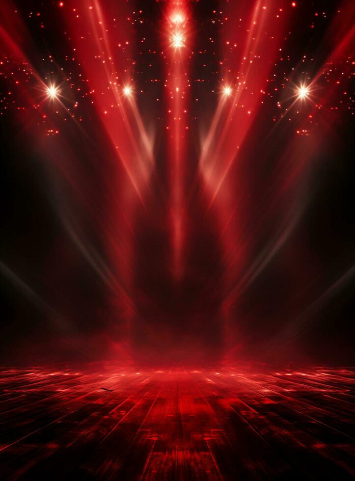 Ai Generative Backdrop Red Spotlights For Flyers, Banner and Backgrounds realistic image ultra hd high design photo