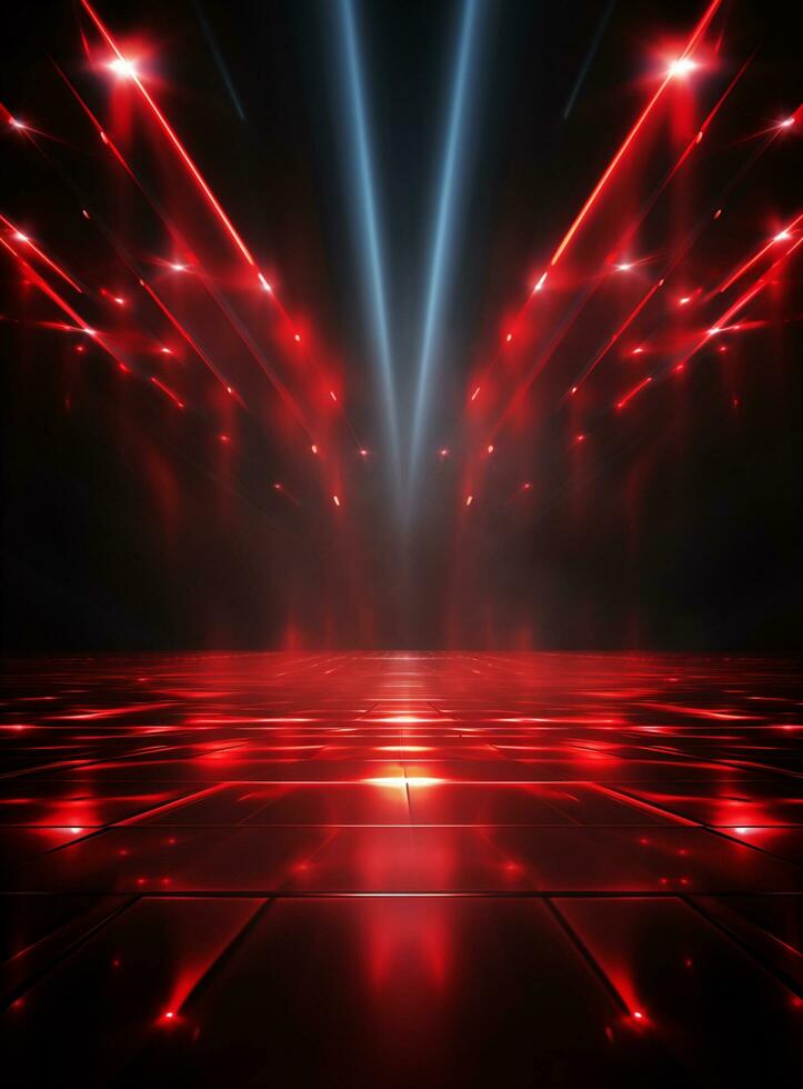 Ai Generative Backdrop Red Spotlights For Flyers, Banner and Backgrounds realistic image ultra hd high design photo