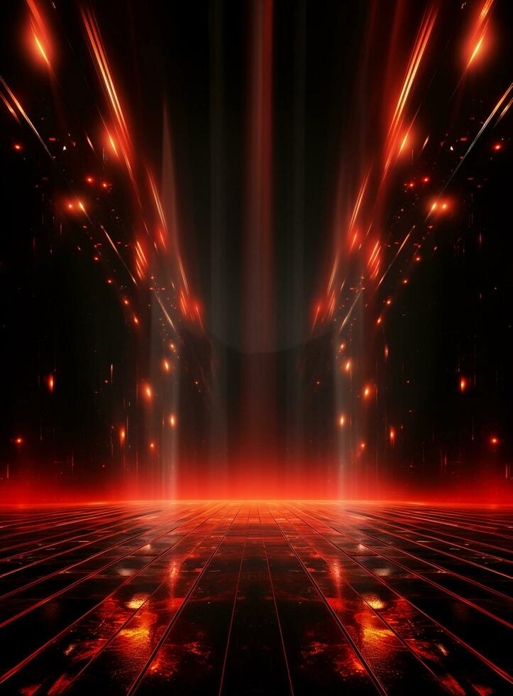 Ai Generative Backdrop Red Spotlights For Flyers, Banner and Backgrounds realistic image ultra hd high design photo