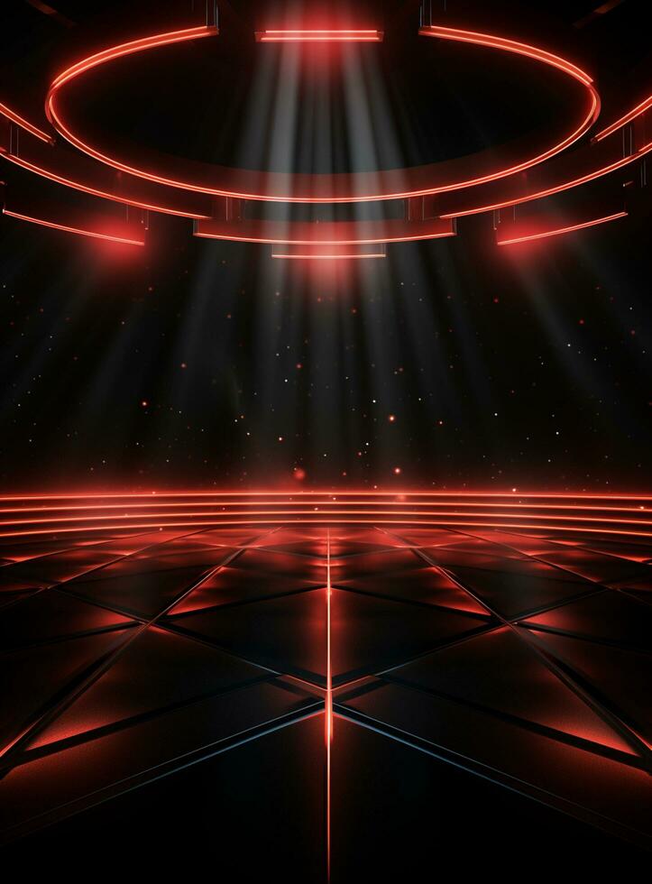 Ai Generative Backdrop Red Spotlights For Flyers, Banner and Backgrounds realistic image ultra hd high design photo
