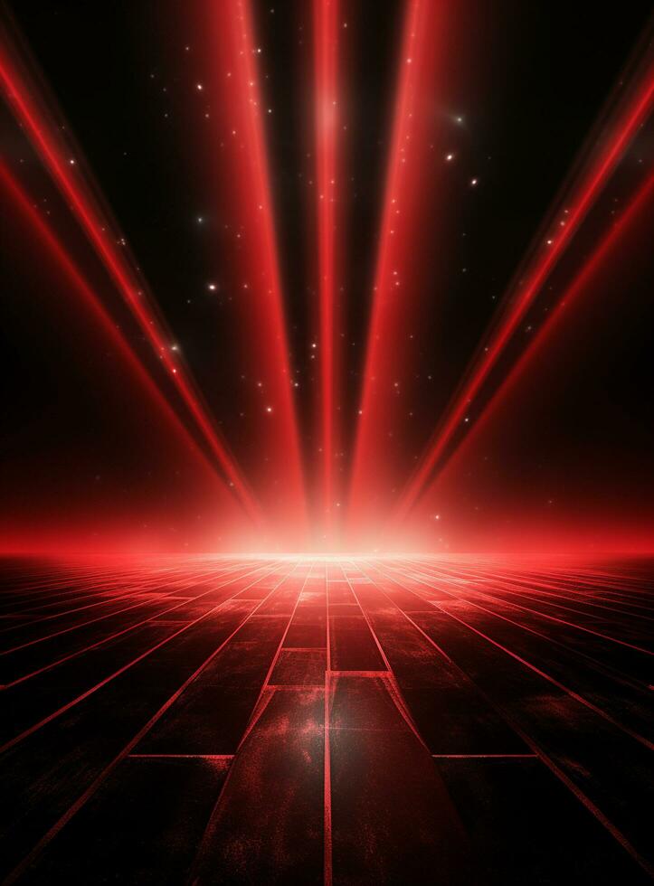 Ai Generative Backdrop Red Spotlights For Flyers, Banner and Backgrounds realistic image ultra hd high design photo