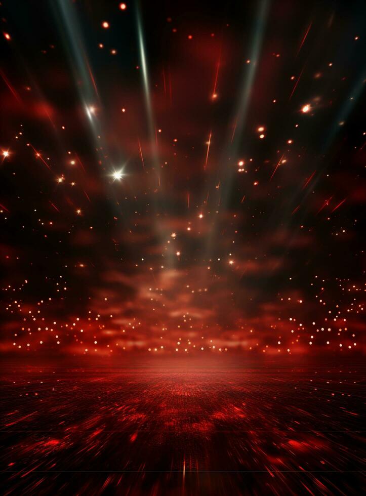 Ai Generative Backdrop Red Spotlights For Flyers, Banner and Backgrounds realistic image ultra hd high design photo