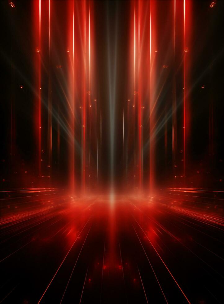 Ai Generative Backdrop Red Spotlights For Flyers, Banner and Backgrounds realistic image ultra hd high design photo