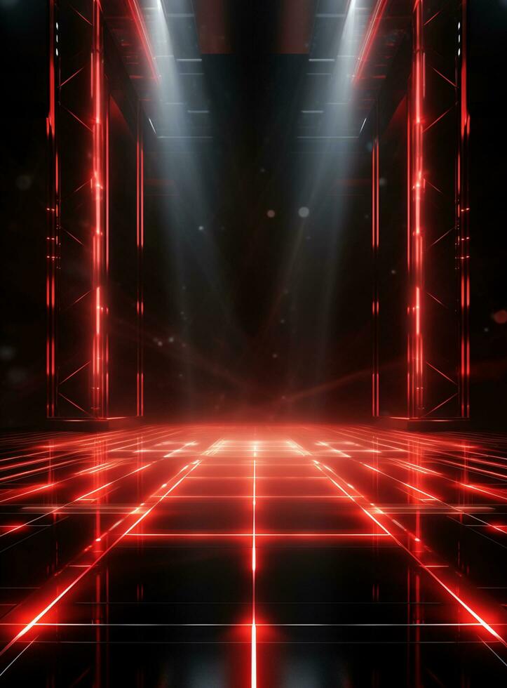 Ai Generative Backdrop Red Spotlights For Flyers, Banner and Backgrounds realistic image ultra hd high design photo